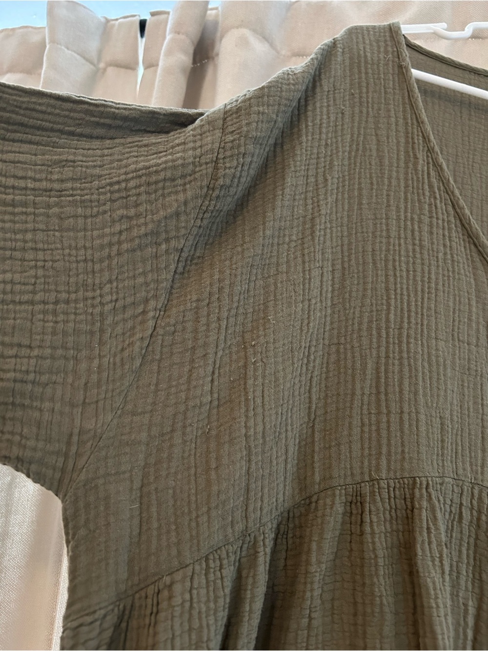 The Simple Folk Meadow Dress | Olive Green | XL | Organic Cotton Muslin - Picture 4 of 5